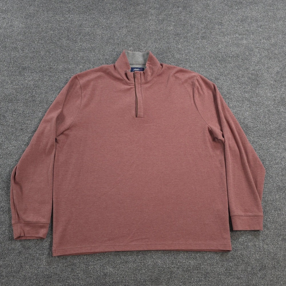 Johnnie O Sweater Mens 2XL Maroon Emerson 1/4 Zip Mock Neck Pullover Preppy